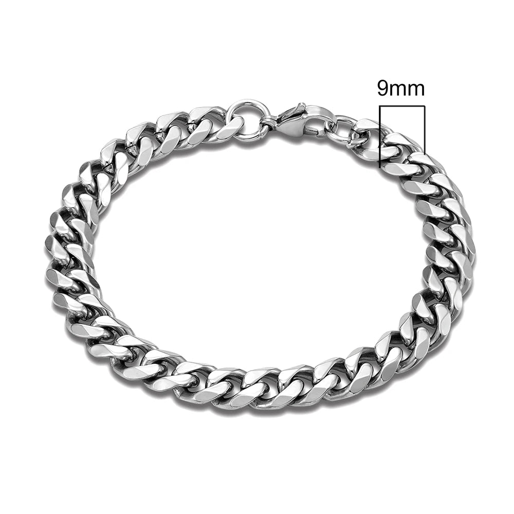 Bracelet Chaîne Argenté – Oslo 9mm