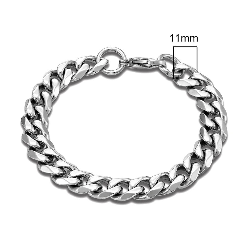 Bracelet Chaîne Argenté Large – Oslo 11mm