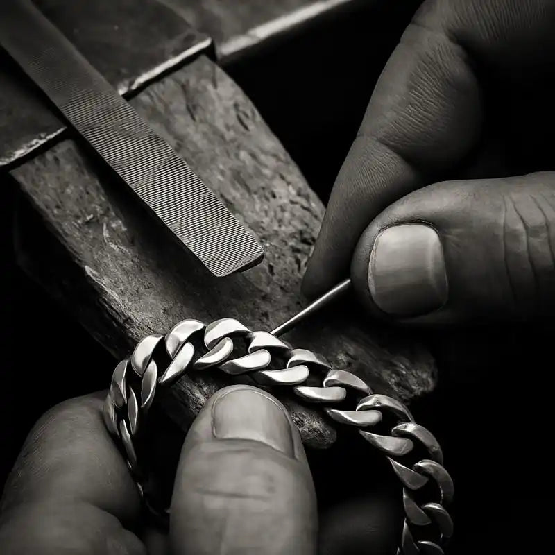 travail-d'un-bracelet-en-argent-artisanal