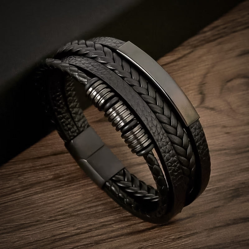 bracelet-cuir-homme-multirang