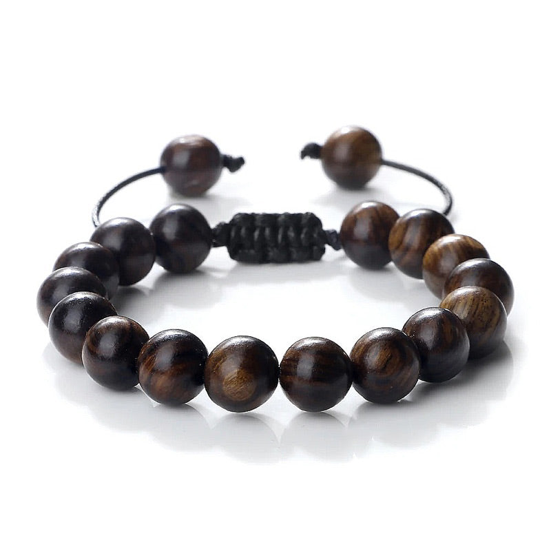 Bracelet Bouddhiste Bois Ajustable 10mm – Dharma