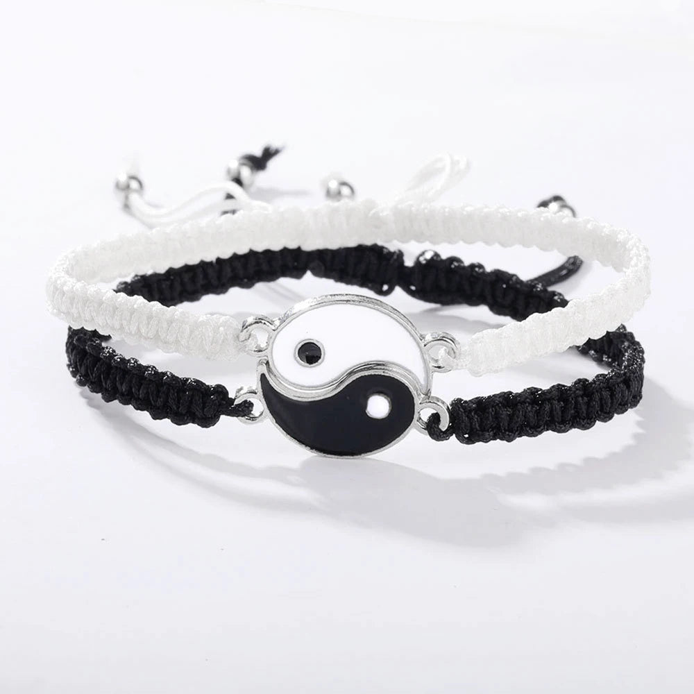 bracelet Yin et Yang en tissu couple