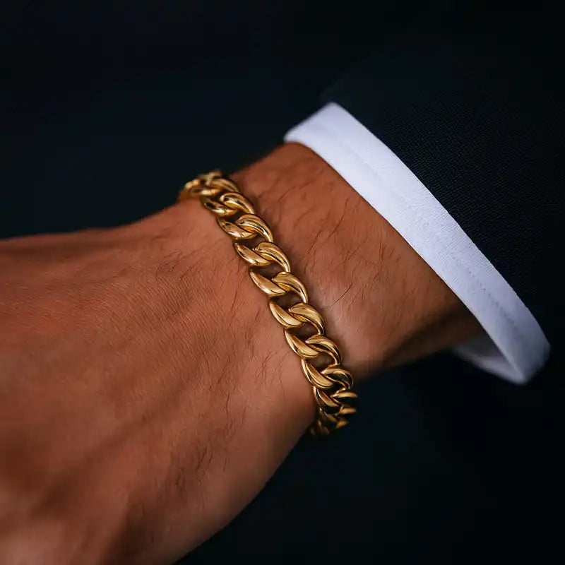 bracelet à maillon doré pour homme