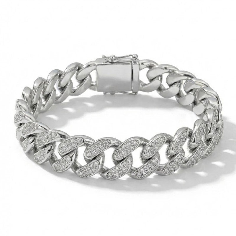 Bracelet Acier Diamant Homme avec zircon