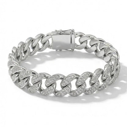 Bracelet Acier Diamant Homme avec zircon