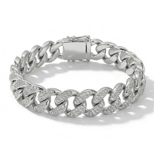 Bracelet Acier Diamant Homme avec zircon