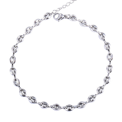 Bracelet Argent Maille 4.5mm Grain de Café pour Homme