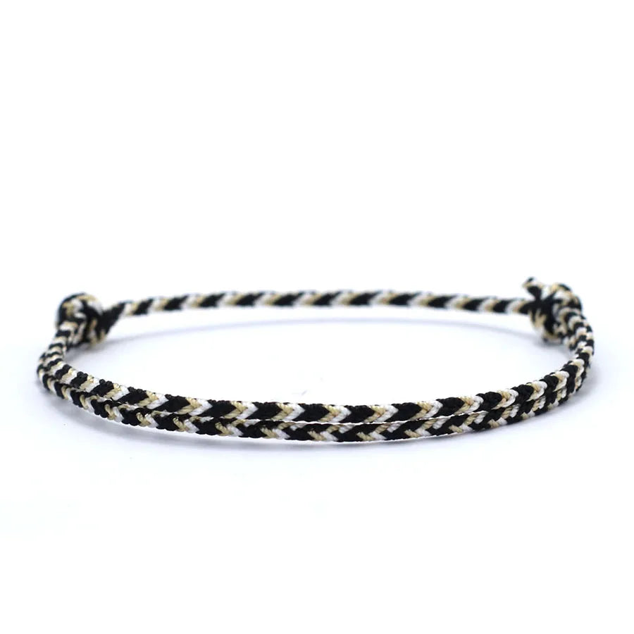 Bracelet Brésilien Homme Blanc et Noir ajustable