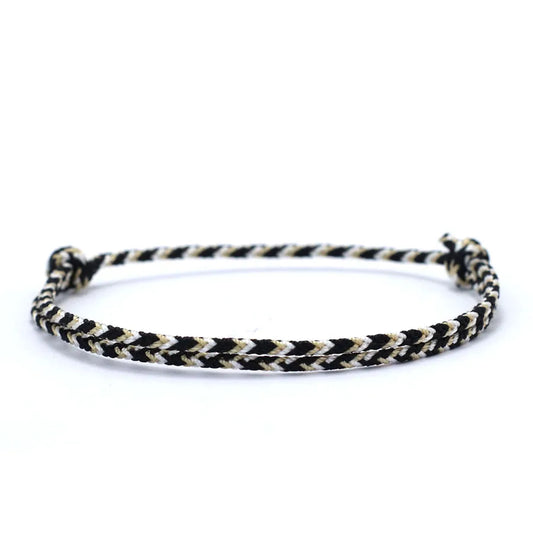 Bracelet Brésilien Homme Blanc et Noir ajustable