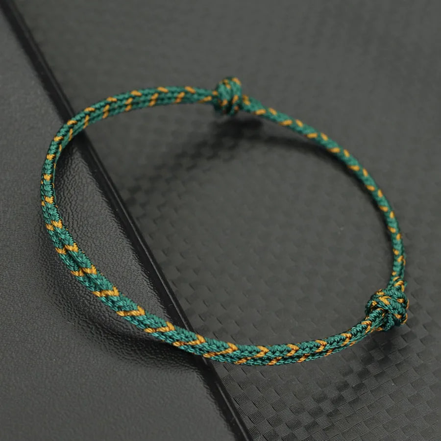 Bracelet Brésilien Homme Vert et Orange Ajustable