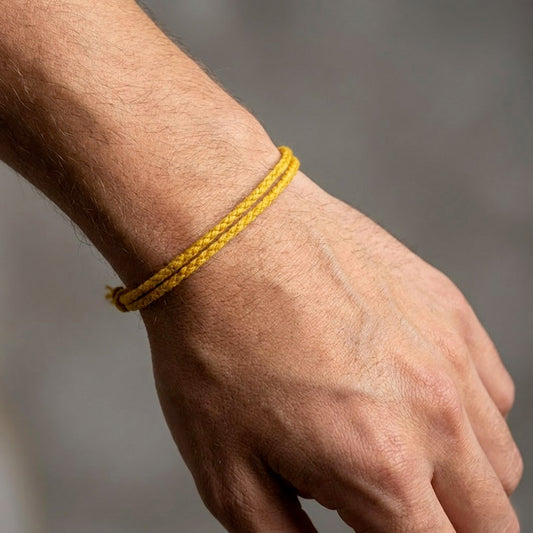 Bracelet Brésilien Waterproof jaune ajustable pour homme