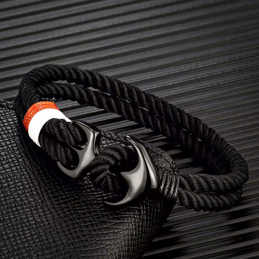 bracelet-ancre-marine-noir-homme