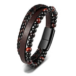 Bracelet Marron Cuir & Perles Naturelles – Atlas